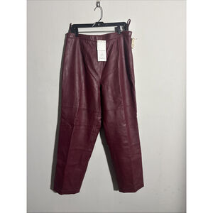 NEW WOMEN’S PAMELA MCCOY LEATHER PANTS SIZE XL RED VINTAGE 80s 90s TAGS